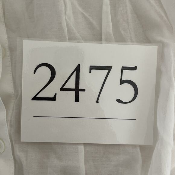 NWT Madewell Shirred Crewneck Button Up Top Blouse White Size Large NU464 - Picture 10 of 10